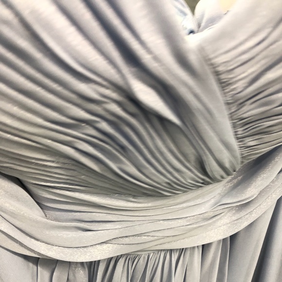 Dessy Lux Shimmer Chiffon Bridesmaid Dress Ruched - Picture 7 of 13